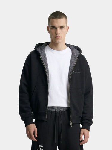 Rhbrn Plaid Boxy Zip Hoodie