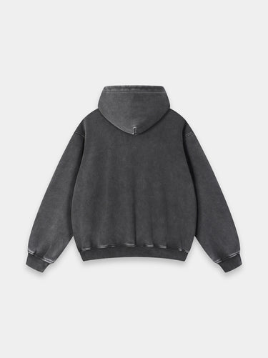 Rhbrn Snow Wash Hoodie Gray On Black
