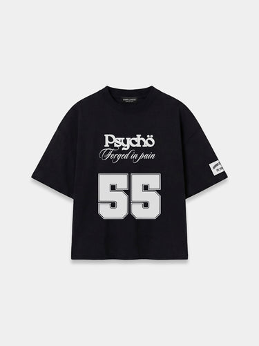 Psychö Nr55 Boxy Black Tee