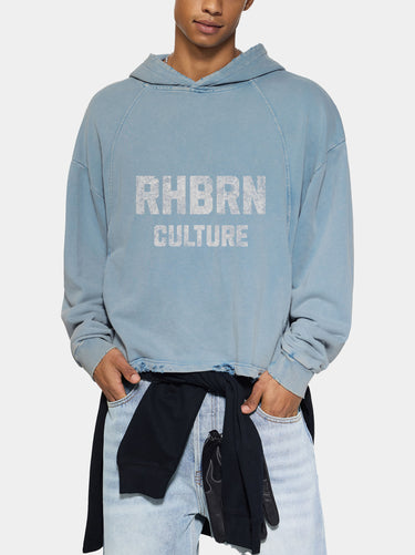 Rhbrn Vintage Frayed-Hem Hoodie