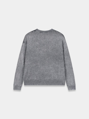 Rhbrn Gray Mineral Wash Oversized Sweater