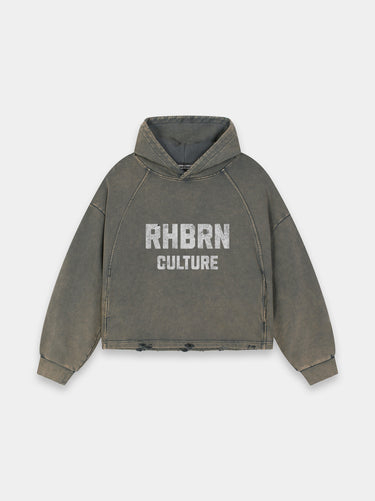 Rhbrn Vintage Frayed-Hem Hoodie