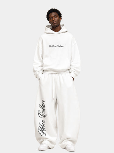 Rhbrn Heavyweight Wide White Sweatpants